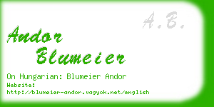 andor blumeier business card